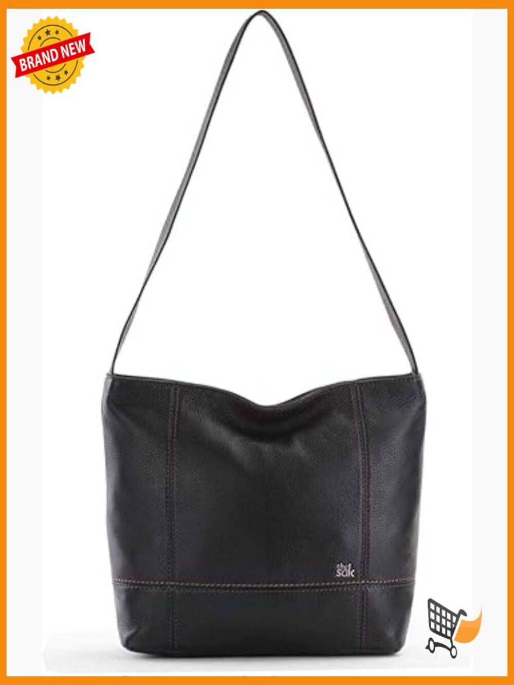 Hobo Bag with Soft Pebbled Leather, Spacious Interior, Zip Closure